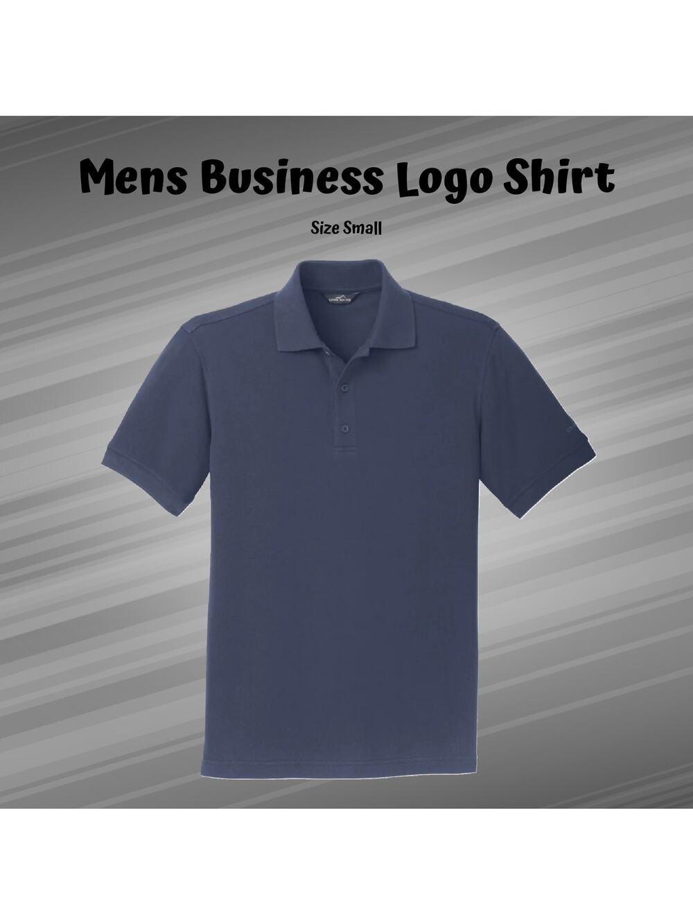 Eddie Bauer Mens Blue Cotton Pique Corporate Business Office Polo Shirt SZ Small